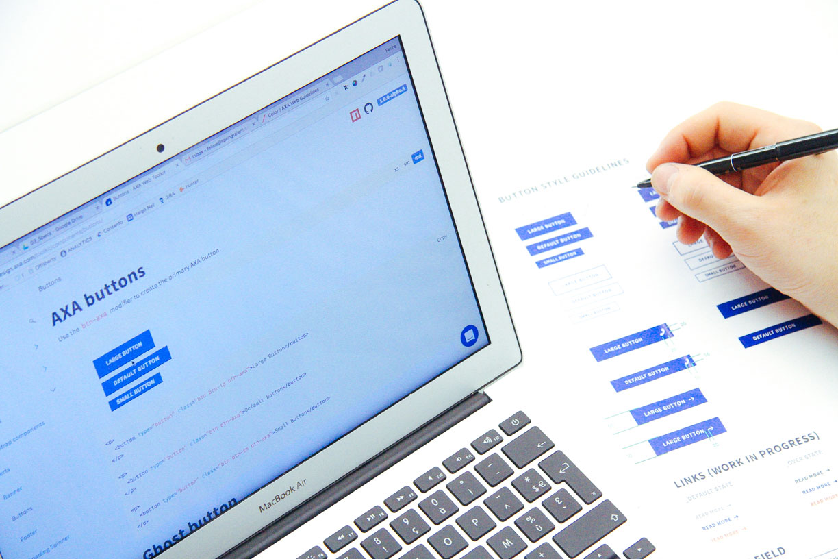 Recettage des éléments créés design.axa.com